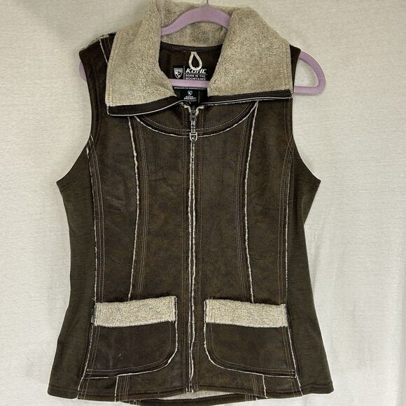 Kuhl Projekt Women's Size L Dani Sherpa Vest Jacket Fleece Full Zip Oak Wool - Picture 1 of 8